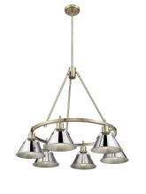  3306-6 AB-CH - Orwell 6-Light Chandelier in Aged Brass with Chrome